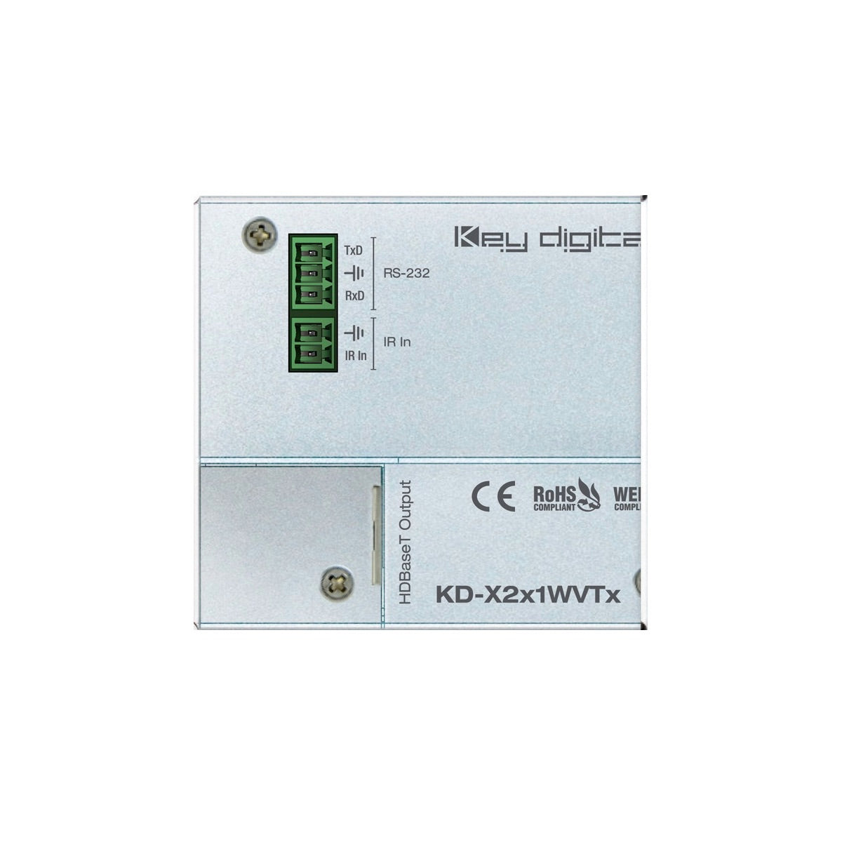 Key Digital KD-X2x1WVTx - 4K/18G HDBaseT Wall Plate Switcher, HDMI & VGA, rear