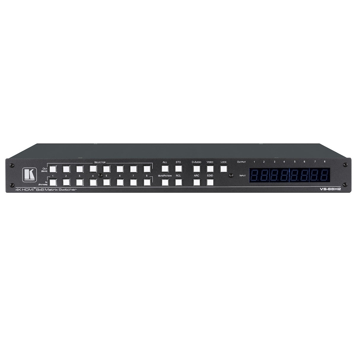 Kramer VS-88H2 - 8x8 4K HDMI Matrix Switcher with Digital Audio Routing, front