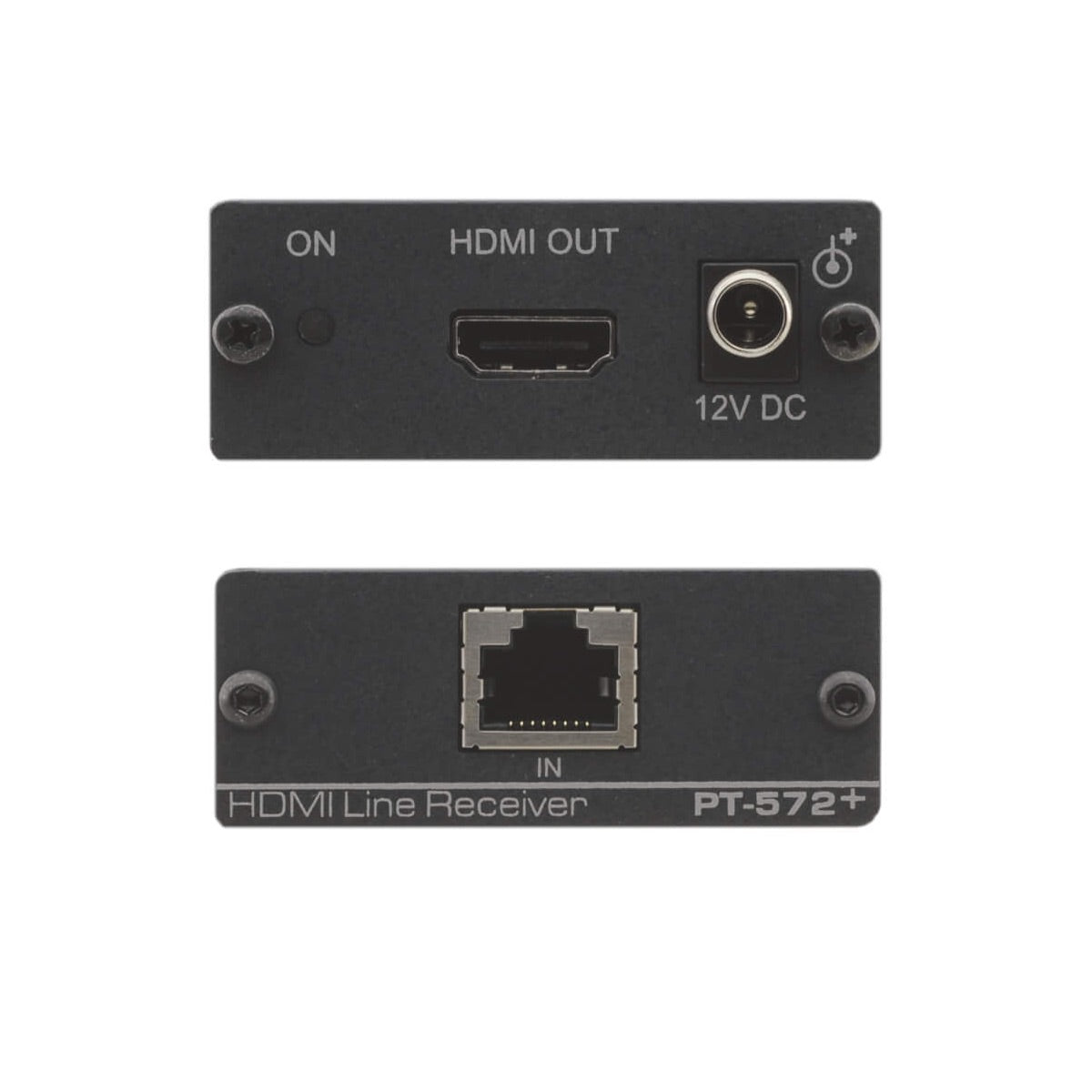 Kramer PT-572+ HDMI over Twisted Pair Receiver, front and rear views