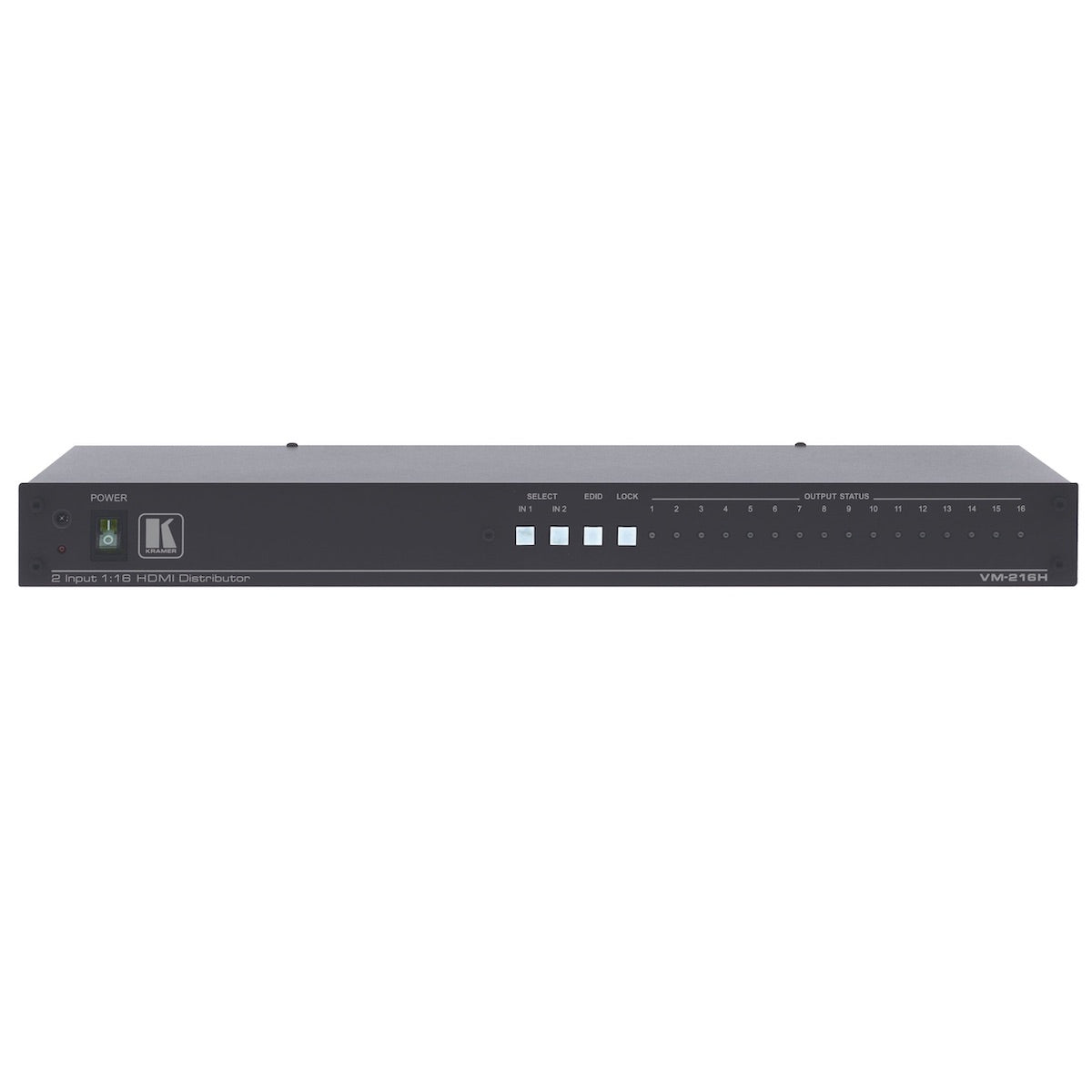 Kramer VM-216H - 2x1:16 HDMI Switchable Distribution Amplifier, front