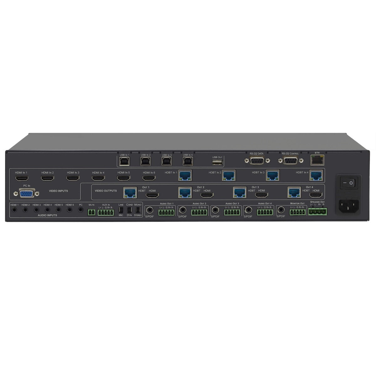 Kramer VP-558 - 11x4 Presentation Scaler/Matrix Switcher, rear