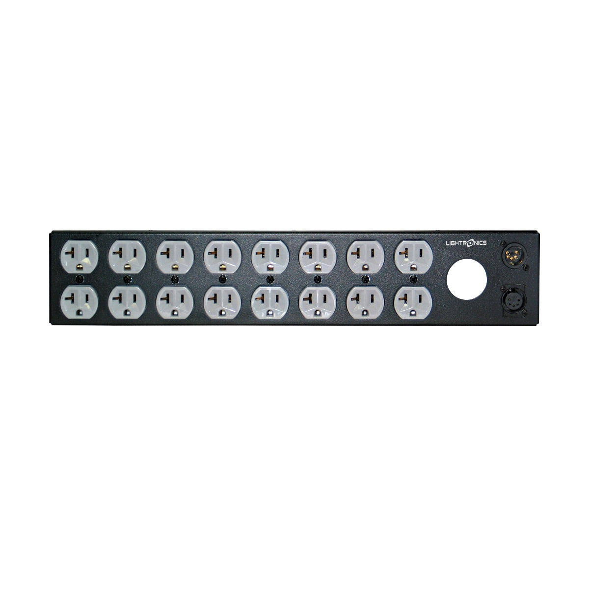 Lightronics RD82 Rack Mount Dimmer, RD Series, rear Edison Duplex Outlet Panel