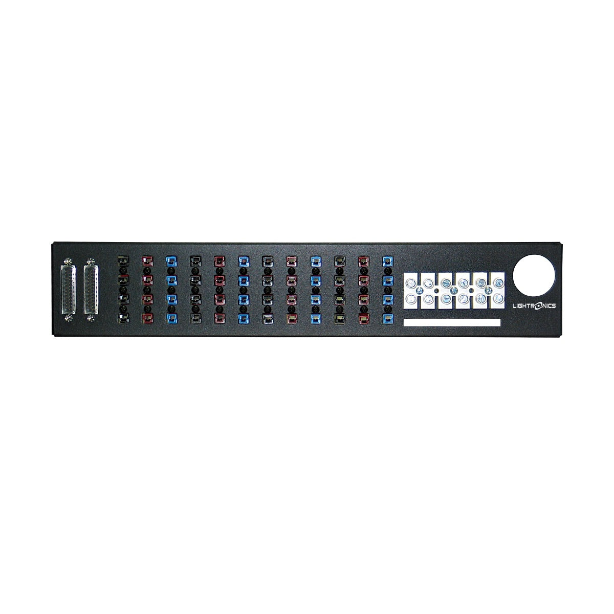 Lightronics RA121 Rack Mount Dimmer, RA Series, rear Powerlock Outlet Panel