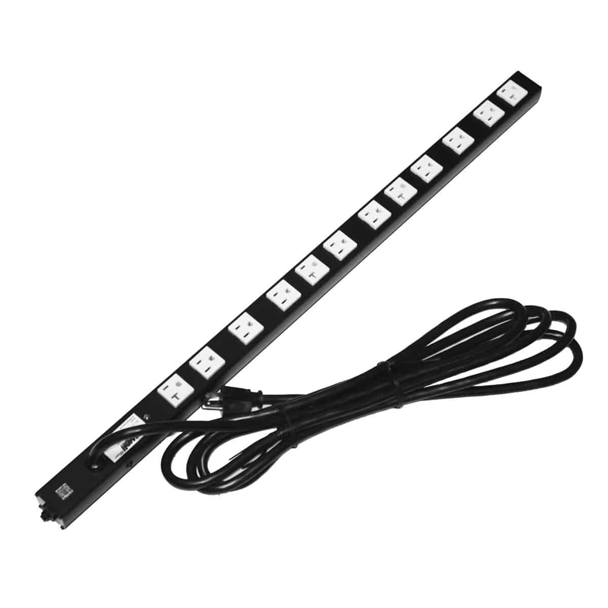 Lowell ACS-2012 Power Strip with Surge Suppression 20A, angled view