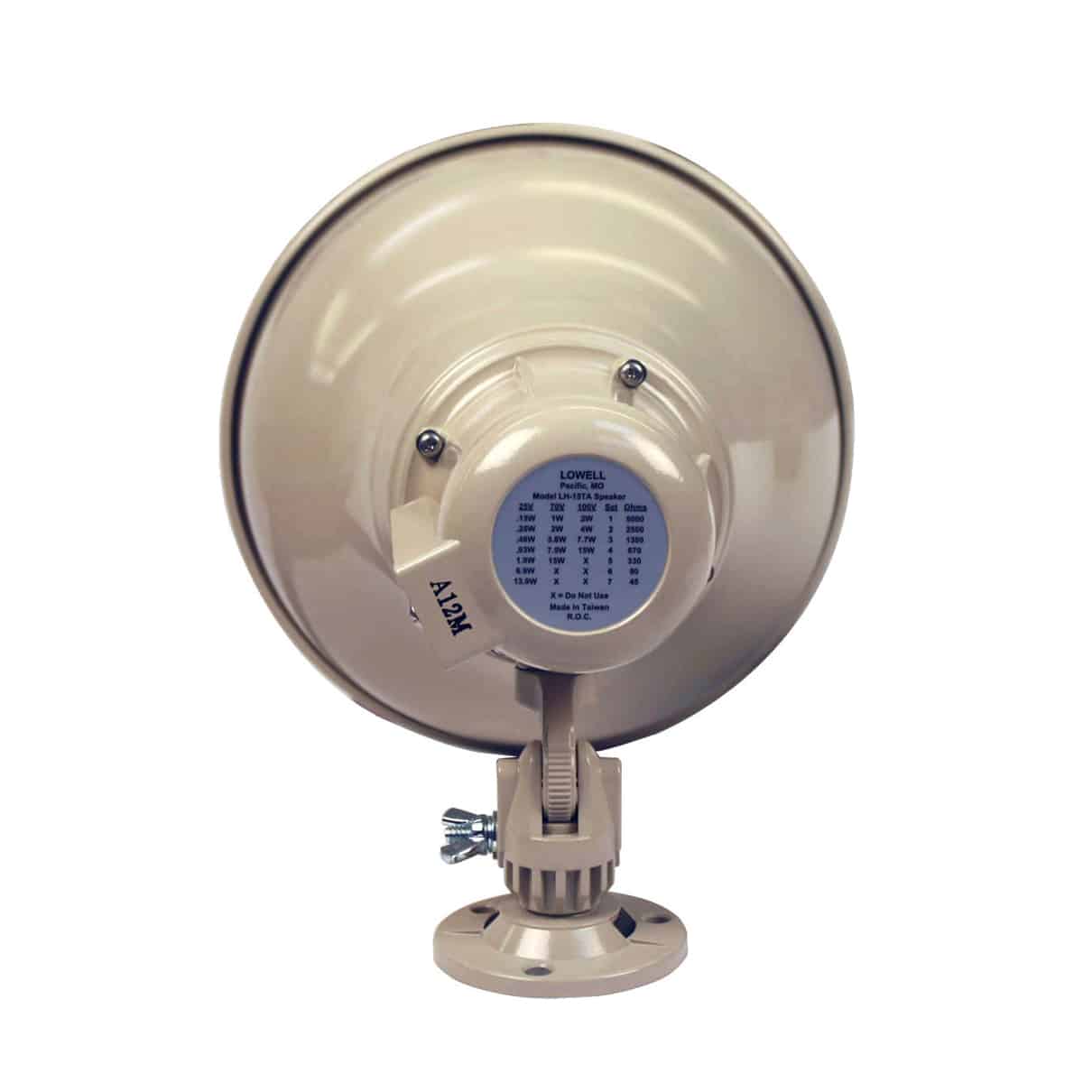 Lowell LH-15TA 15W Re-entrant Paging Horn, rear