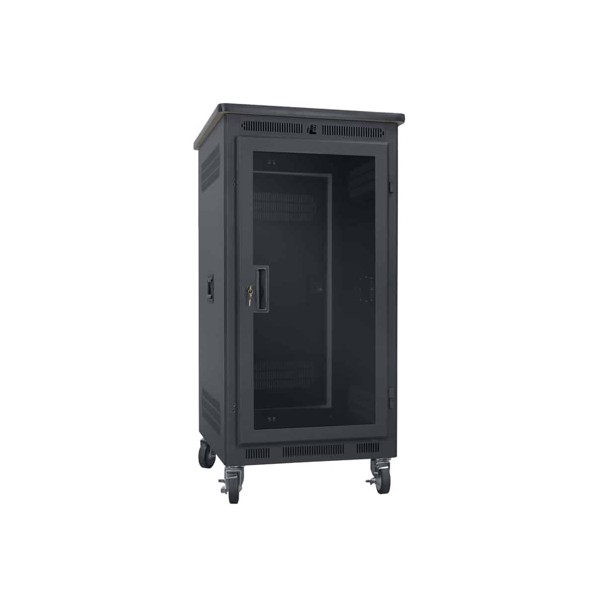Lowell LPR-2122 Portable Rack 21U x 22-in Deep, smoked plexiglass door