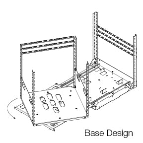 Lowell LPTR2-1219 Pull & Turn Rack 12U x 19-in Deep, base design