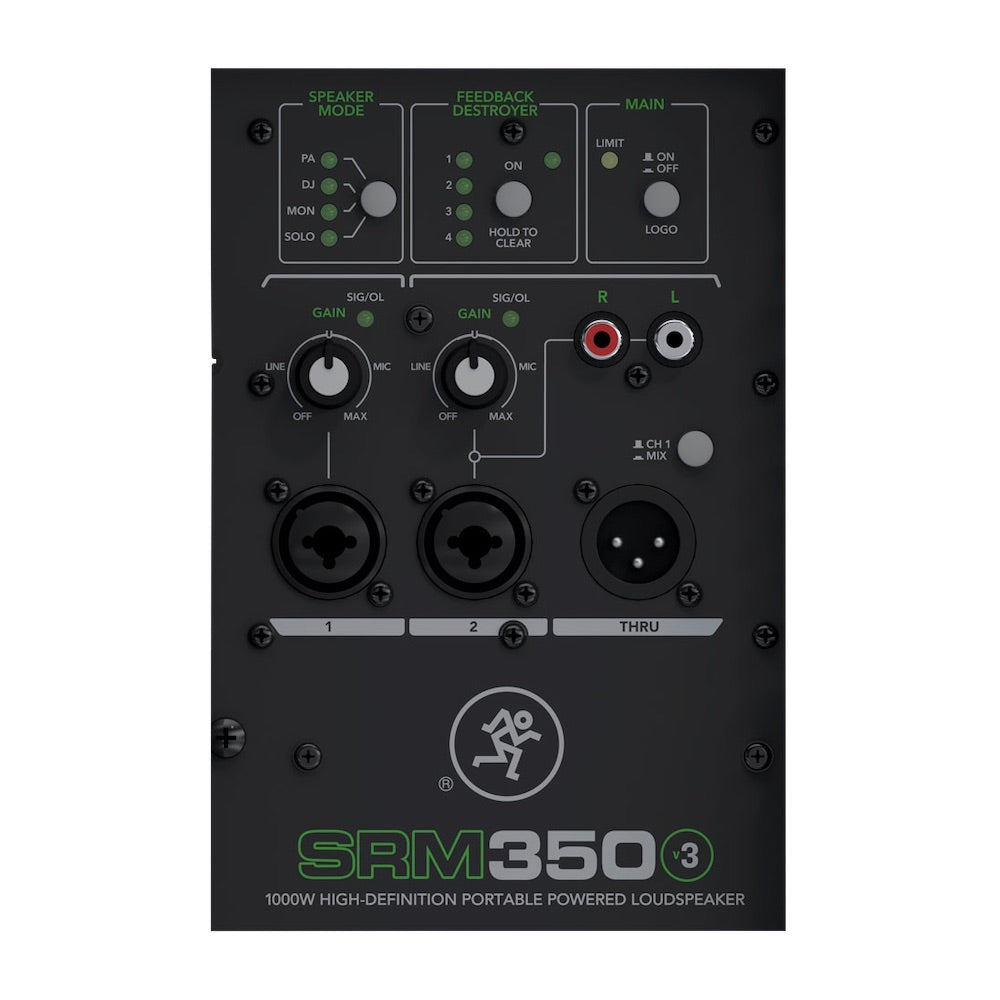 Mackie SRM350v3 - 1000W High-Definition Portable Powered Loudspeaker, rear panel