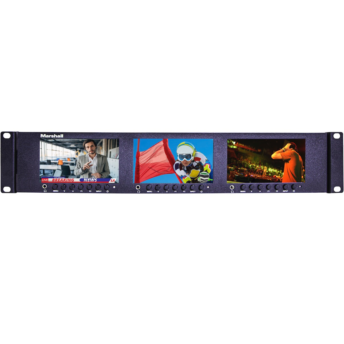 Marshall ML-503 - Triple 5" Rack Monitor with 3G-SDI & HDMI Inputs, front