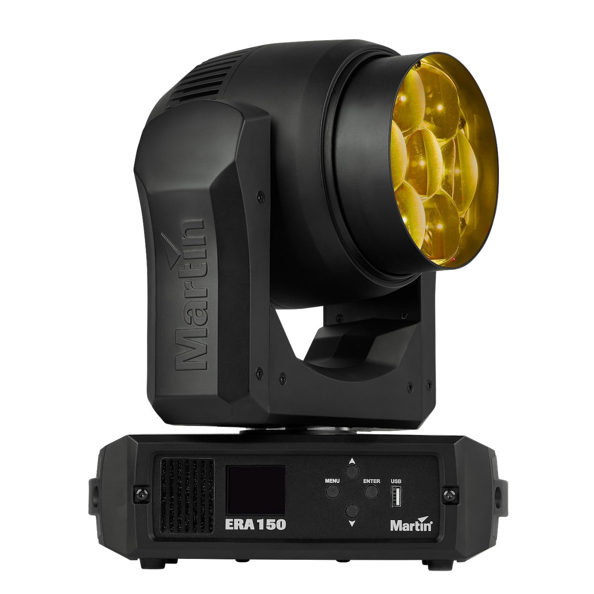 Martin ERA 150 Wash - Moving-Head LED Wash Fixture with Zoom, lit amber, zoom lens extended