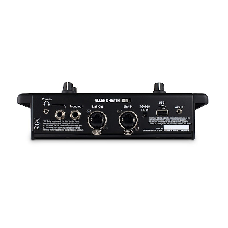Allen & Heath ME-1 Personal Monitor Mixer, rear