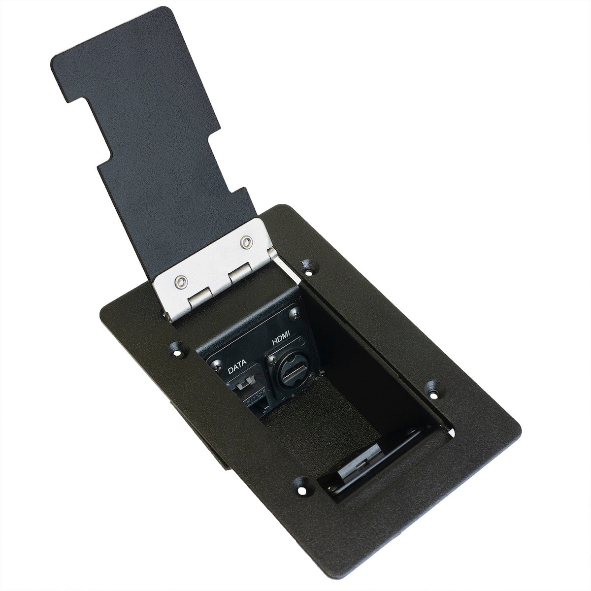 Ace Backstage Mini Stage Pocket, Heavy Duty Slant Panel Floor Box, open