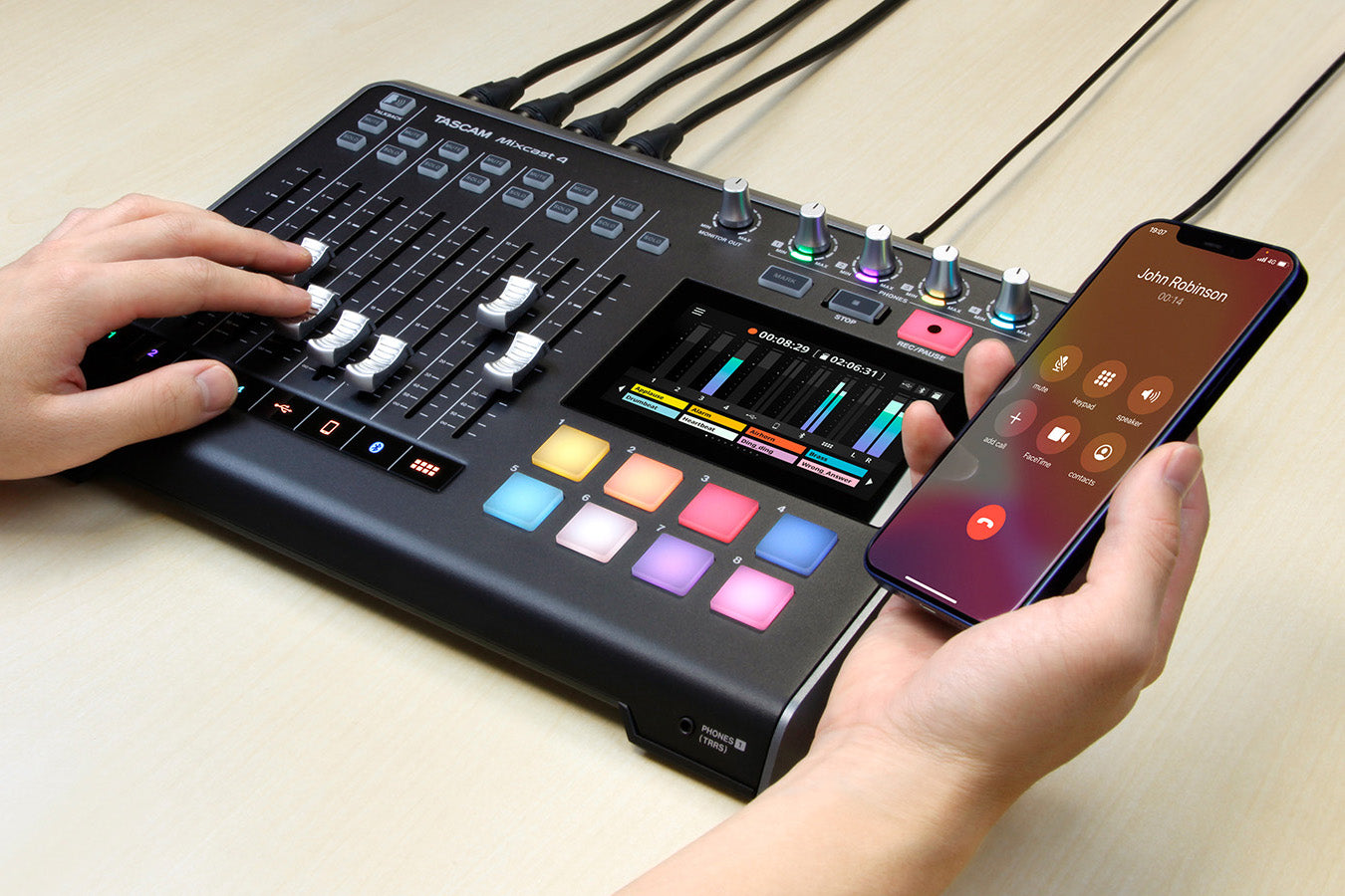 Tascam Mixcast 4 - Podcast Station with Recorder/USB Audio Interface, Bluetooth