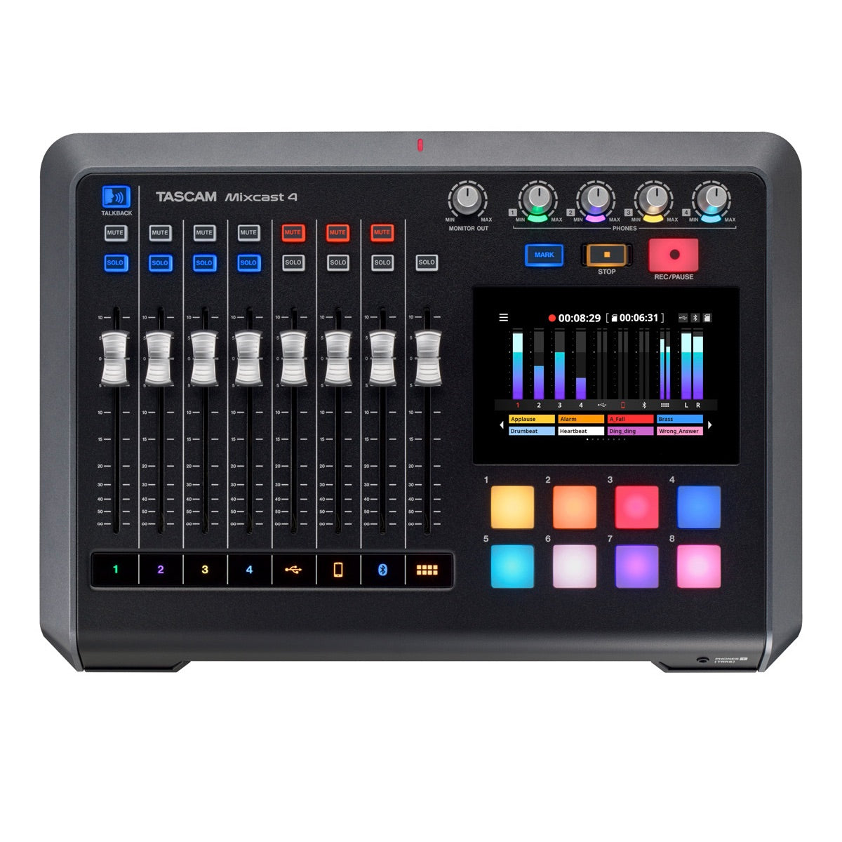 Tascam Mixcast 4 - Podcast Station with Recorder/USB Audio Interface, top
