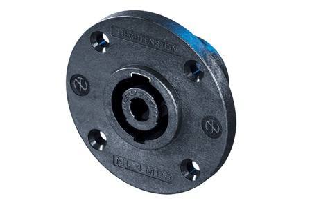 Neutrik NL4MPR - 4-pole SPEAKON Male Chassis Connector, Round Flange