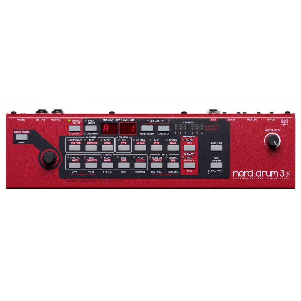 Nord Drum 3P - 6-channel Modeling Percussion Synthesizer, panel