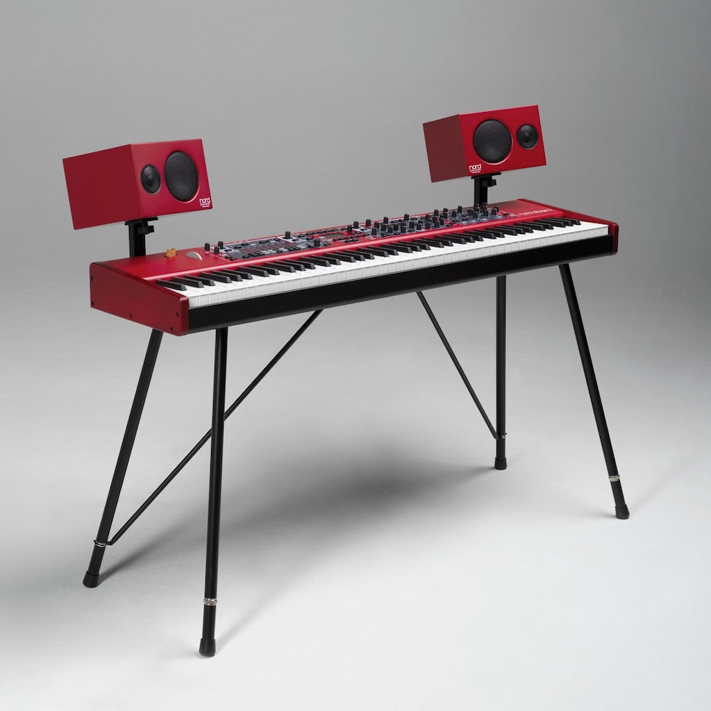 Nord Piano Monitor System - Active Stereo Speakers, mounted on a keyboard