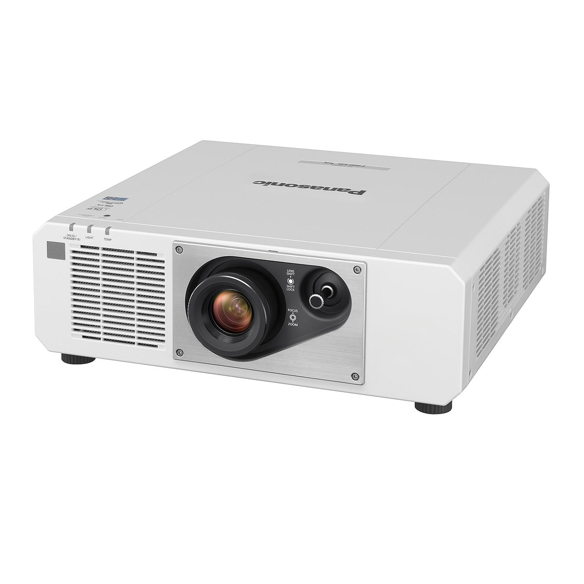 Panasonic PT-FRQ50 - 1-Chip DLP 4K Laser Projector, white, angled left