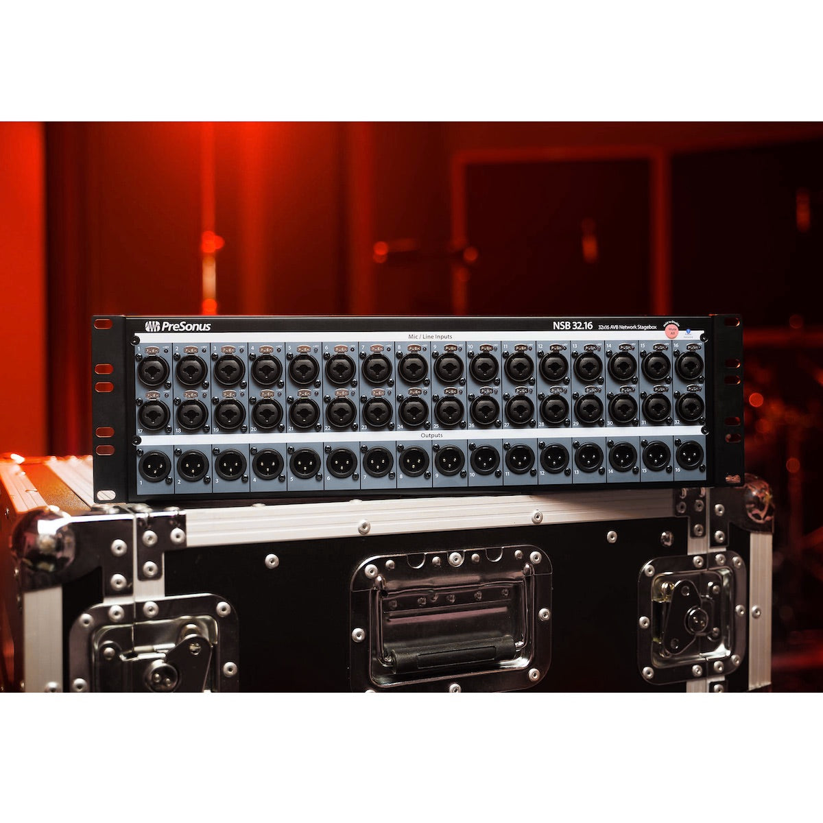 PreSonus NSB 32.16 - 32x16 AVB-networked Stage Box, front stage environment