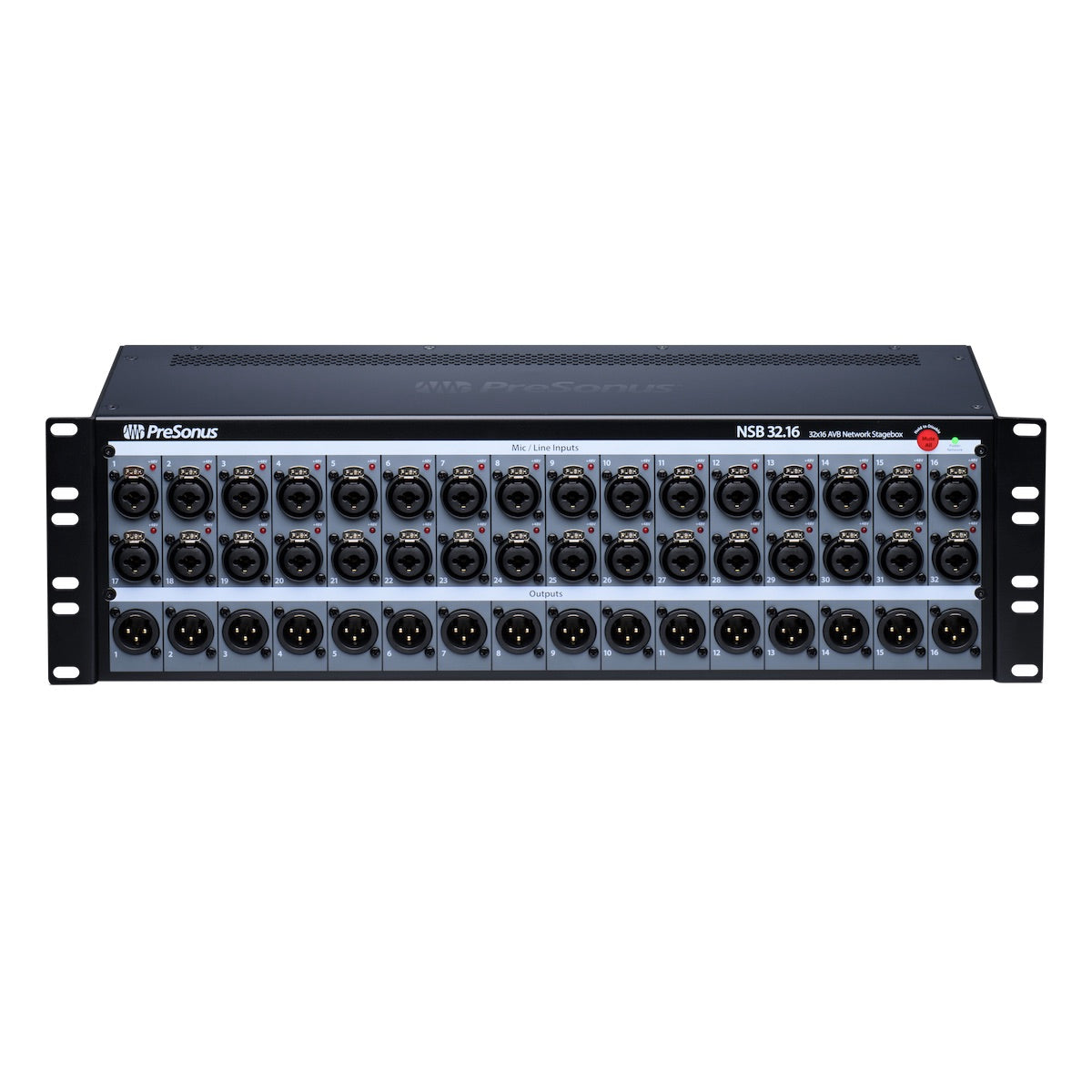 PreSonus NSB 32.16 - 32x16 AVB-networked Stage Box, front top