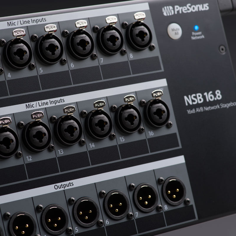 PreSonus NSB 16.8 - 16-input 8-output AVB Stagebox, closeup