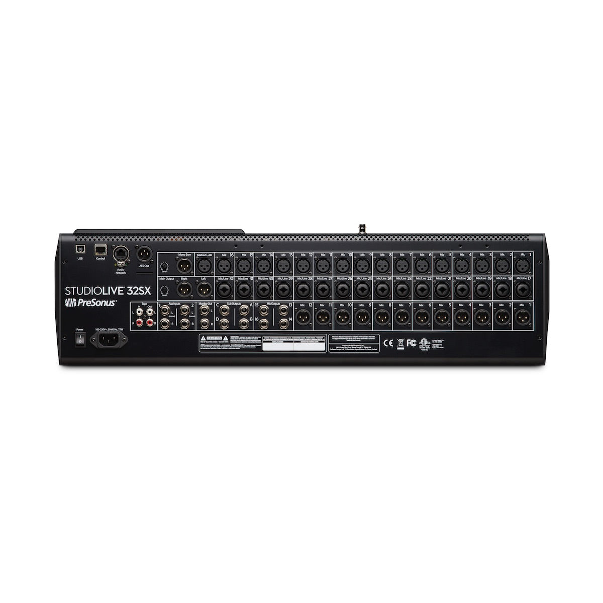 PreSonus StudioLive 32SX - Compact 32-channel Digital Mixer with Effects, back