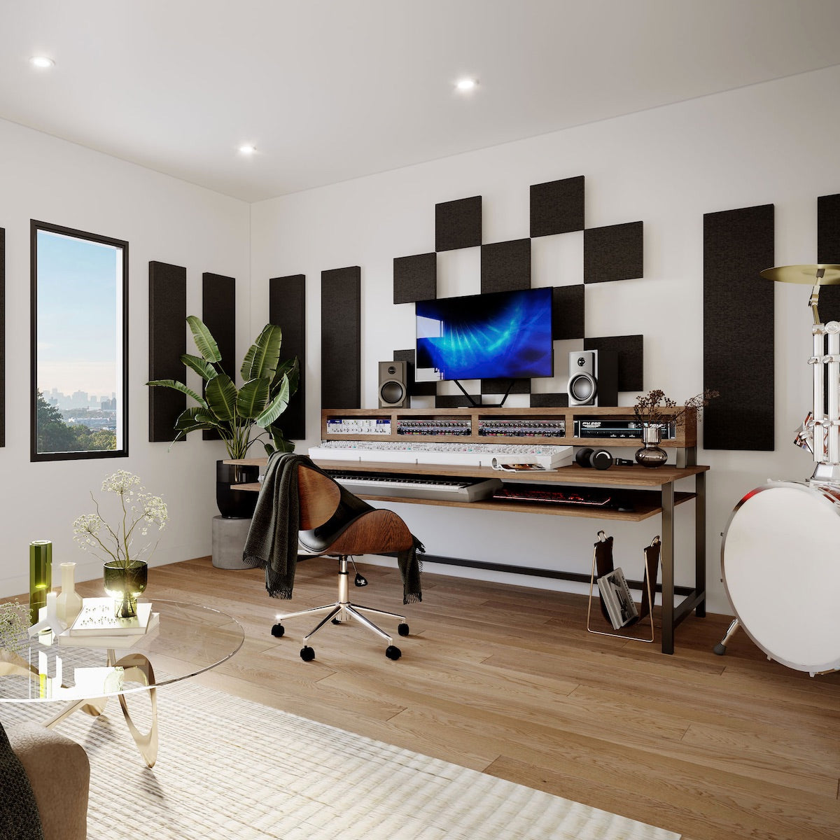 Primacoustic London 10 - Acoustic Panel Room Kit, installed in a home studio