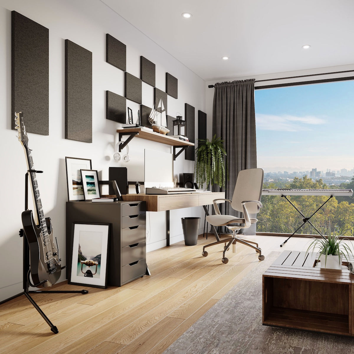 Primacoustic London 8 - Acoustic Panel Room Kit, installed in home studio