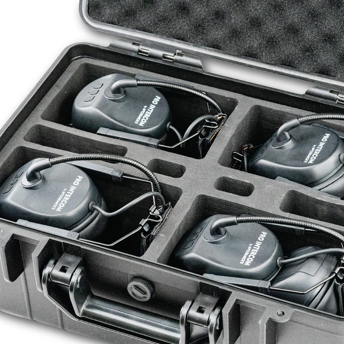 Pro Intercom 9-CASE4 - Case for 4 Wireless Intercom Headsets, closeup