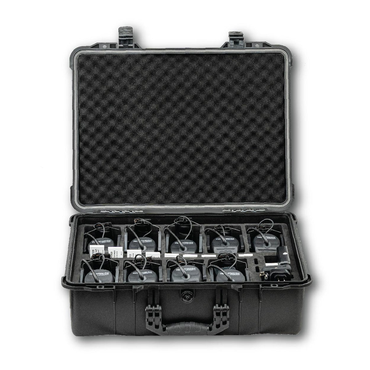 Pro Intercom 9-CASE9 - Case for 9 Wireless Intercom Headsets, open