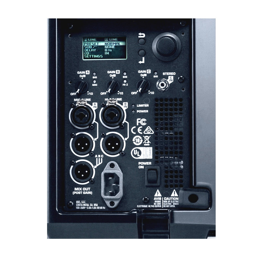 QSC K12.2 Active 12-inch Loudspeaker, closeup