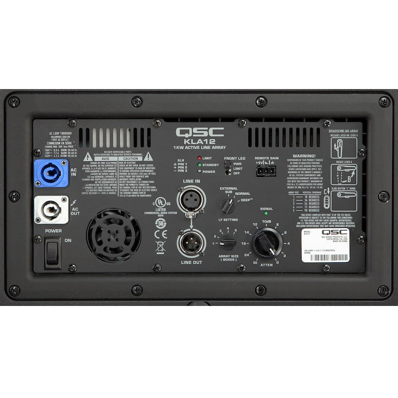 QSC KLA12 Active Line Array Loudspeaker, back