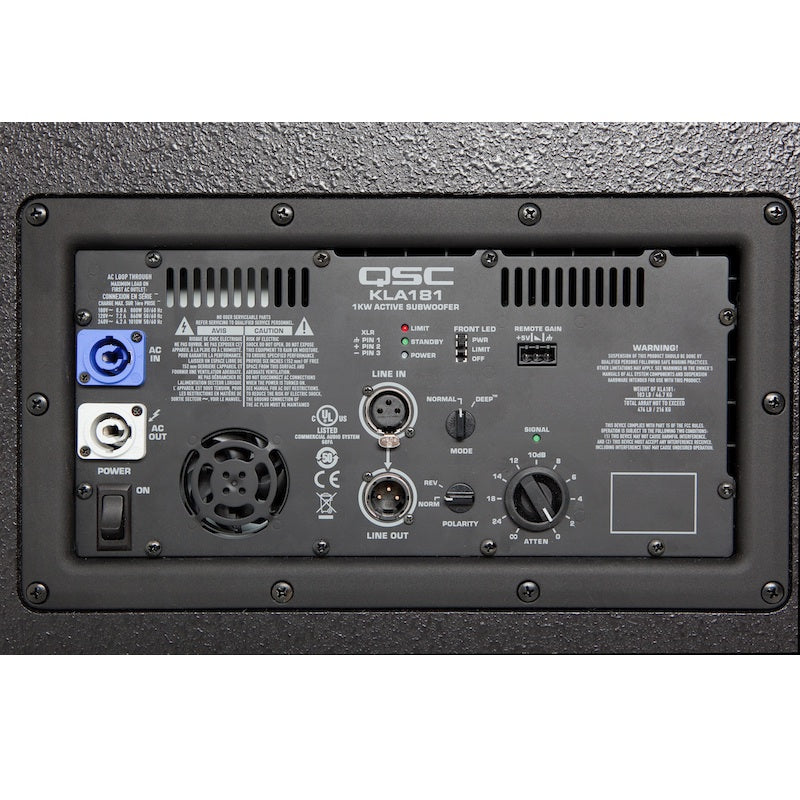 QSC KLA181 18-inch Active Flying Subwoofer, back