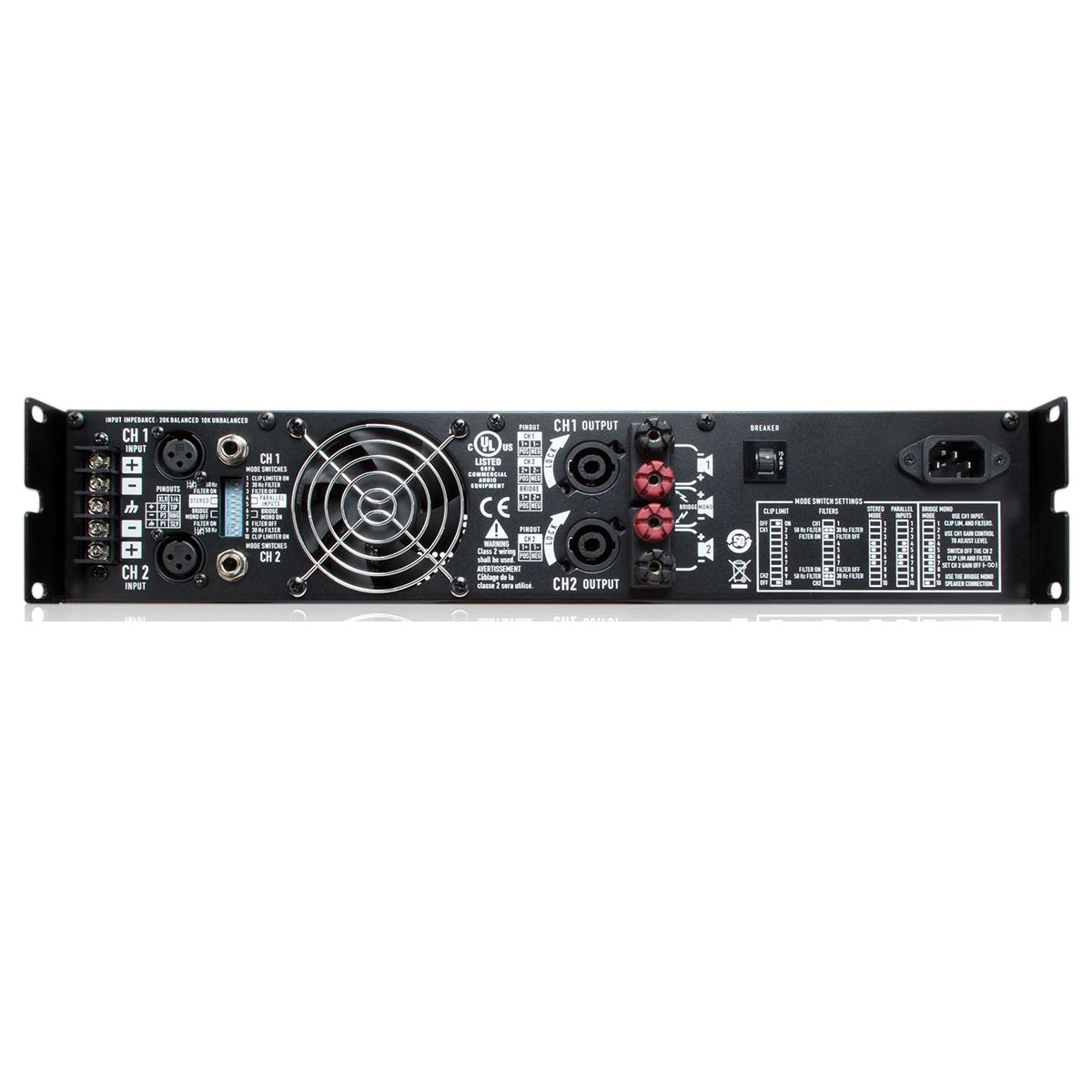 QSC RMX 1450a Two-Channel Power Amplifier, rear