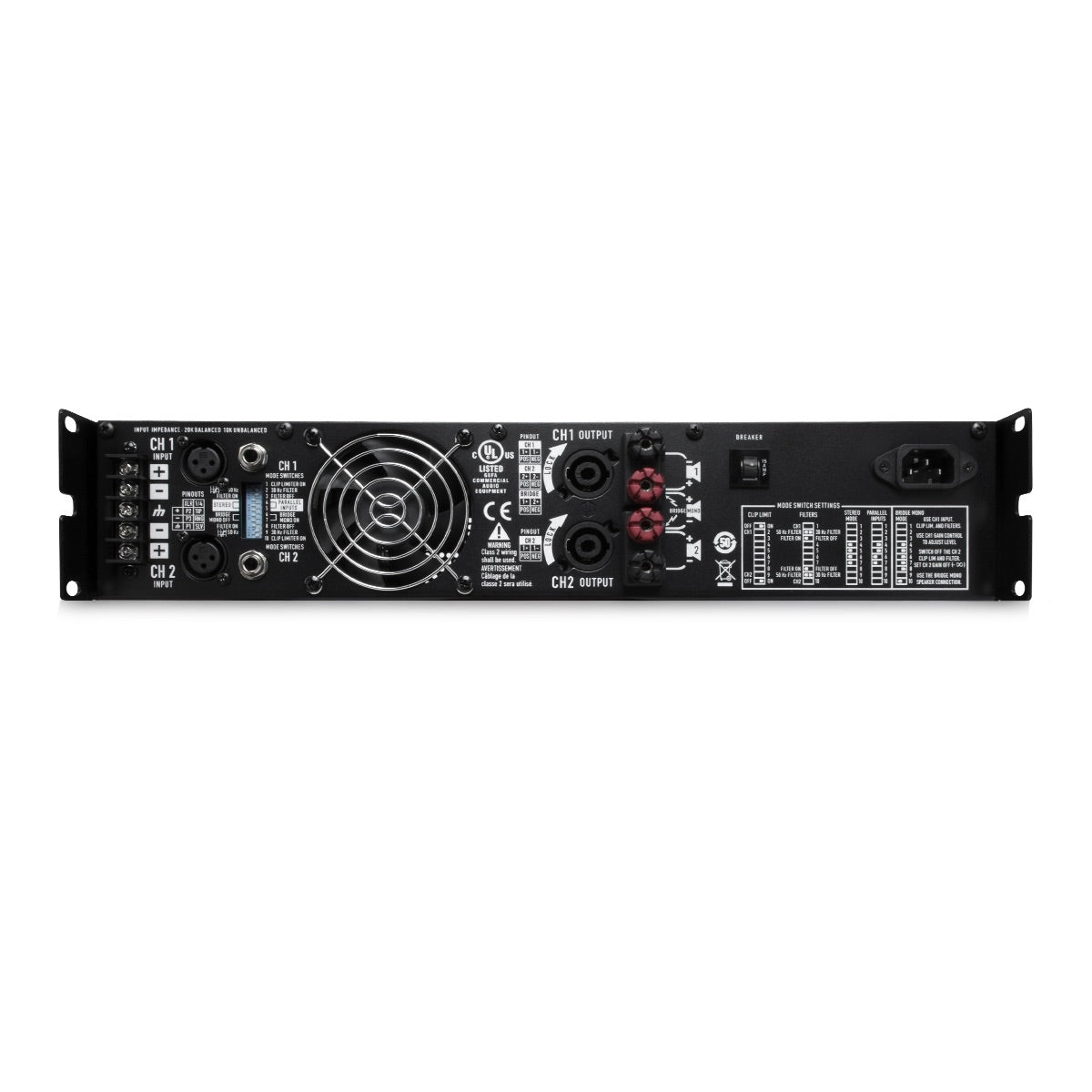 QSC RMX 2450a Two-Channel Power Amplifier, rear