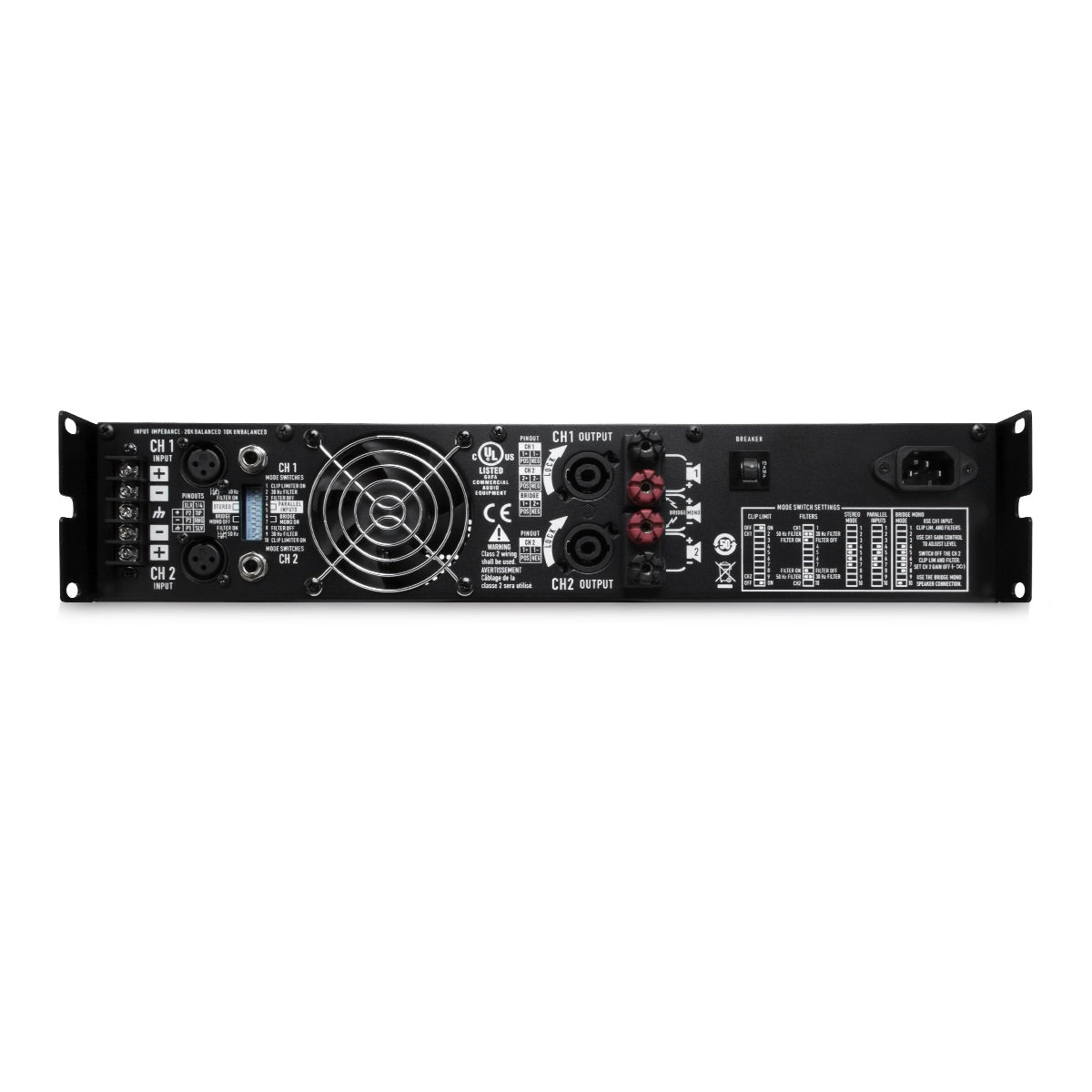 QSC RMX 850a Two-Channel Power Amplifier, rear