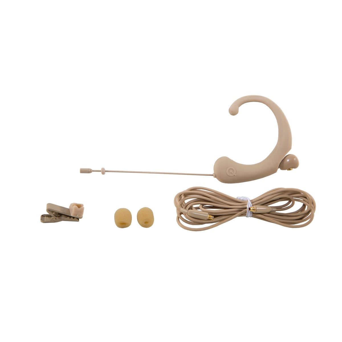 Que Audio DA12 - Single Ear Headworn Omni Microphone, beige petite boom