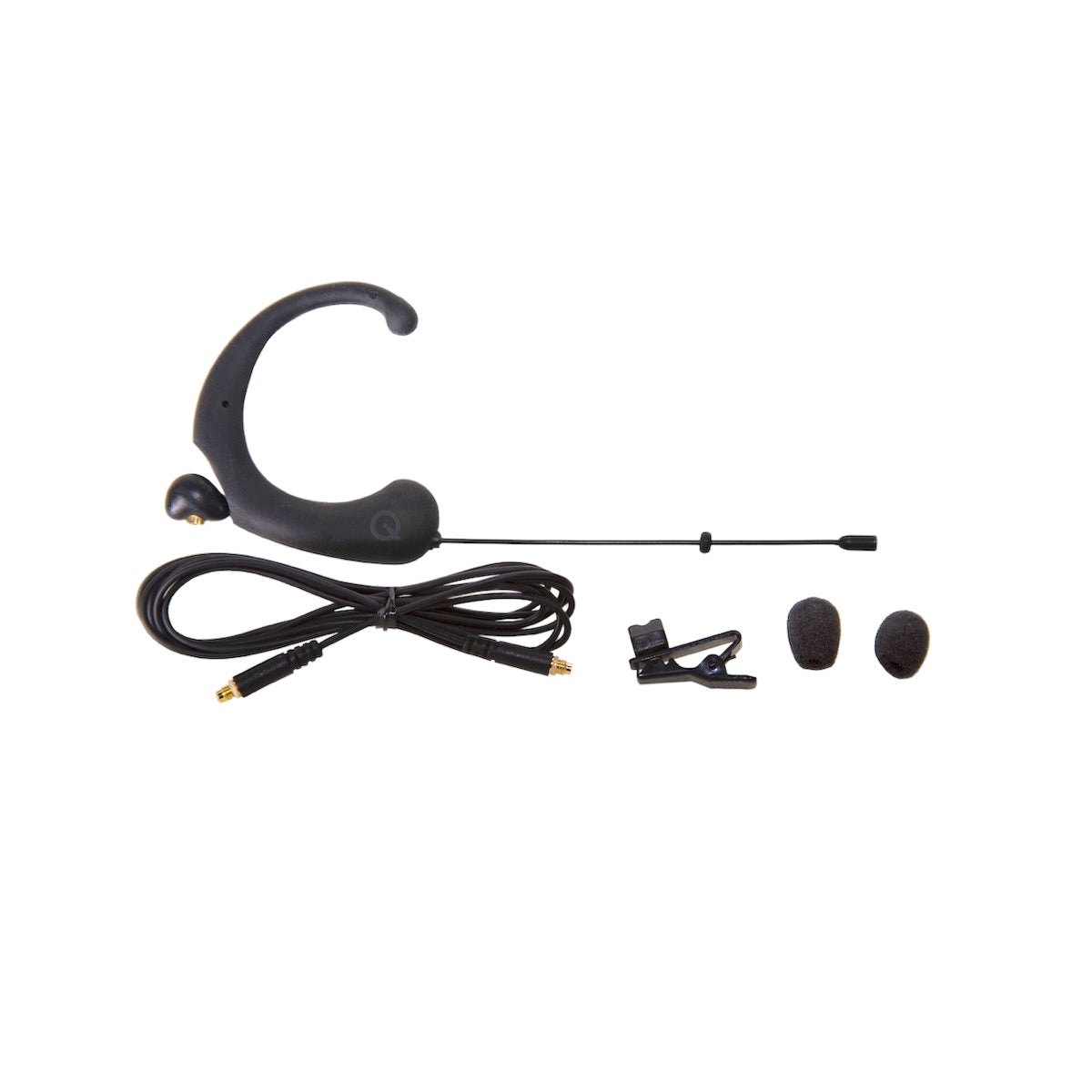 Que Audio DA12 - Single Ear Headworn Omni Microphone, black petite boom