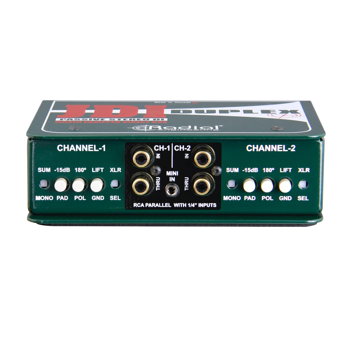Radial JDI Duplex - Stereo Passive Direct Box, front