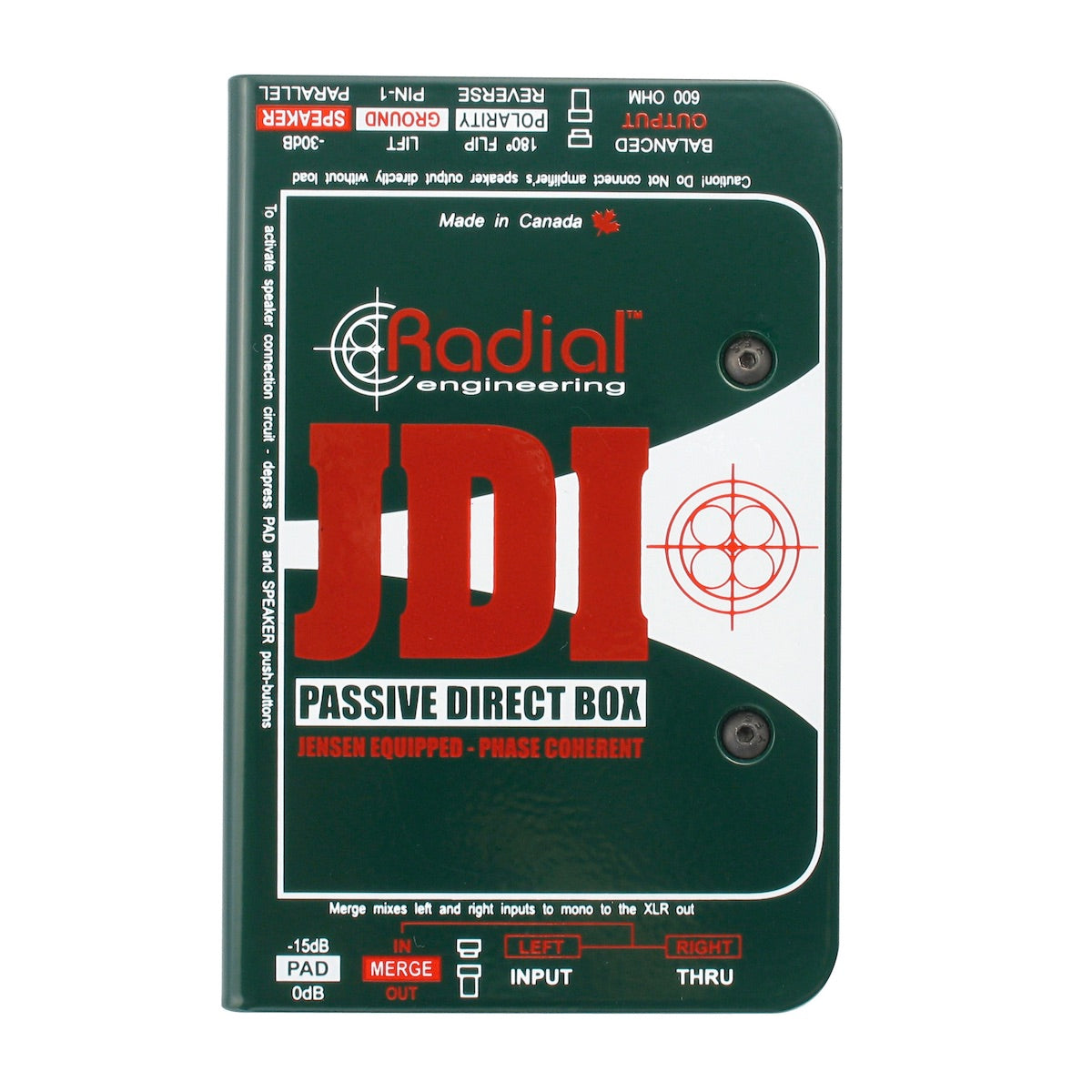 Radial JDI - Passive Direct Box with Jensen Transformer, top