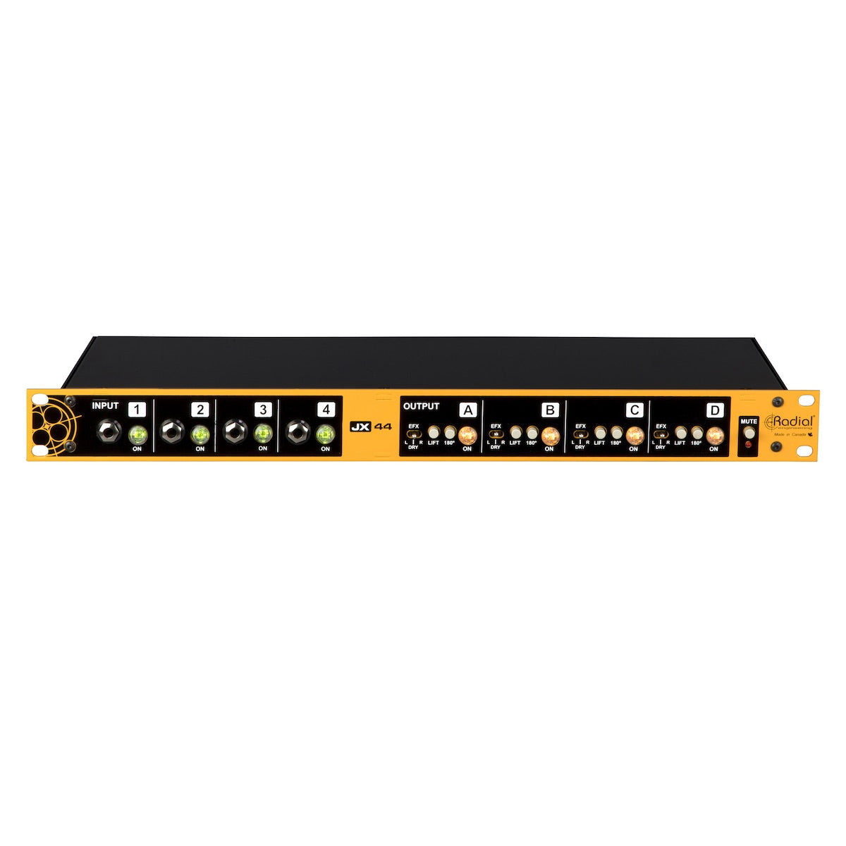 Radial JX44 V2 - Guitar, Amplifier, and FX Signal Manager, front