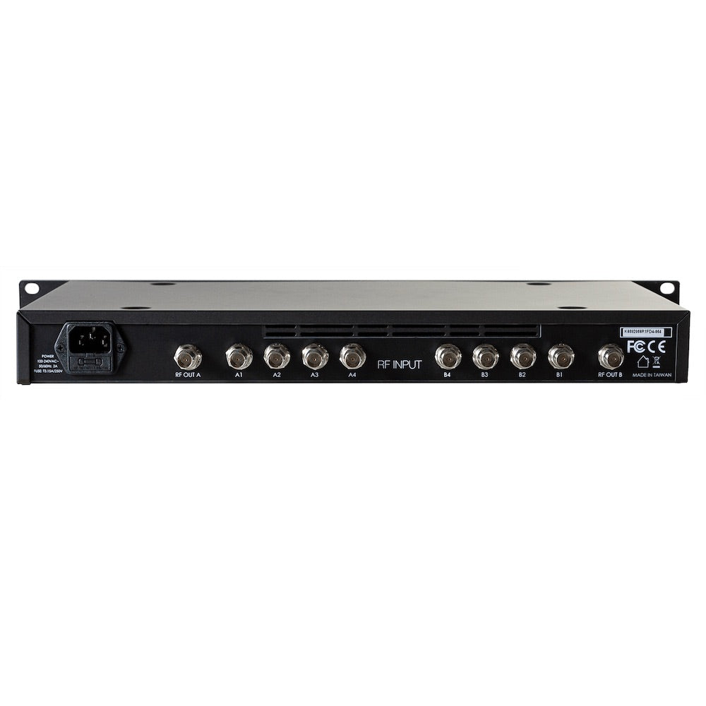 RF Venue 4ZONE - Active Antenna Combiner for Wireless Mic Systems, rear