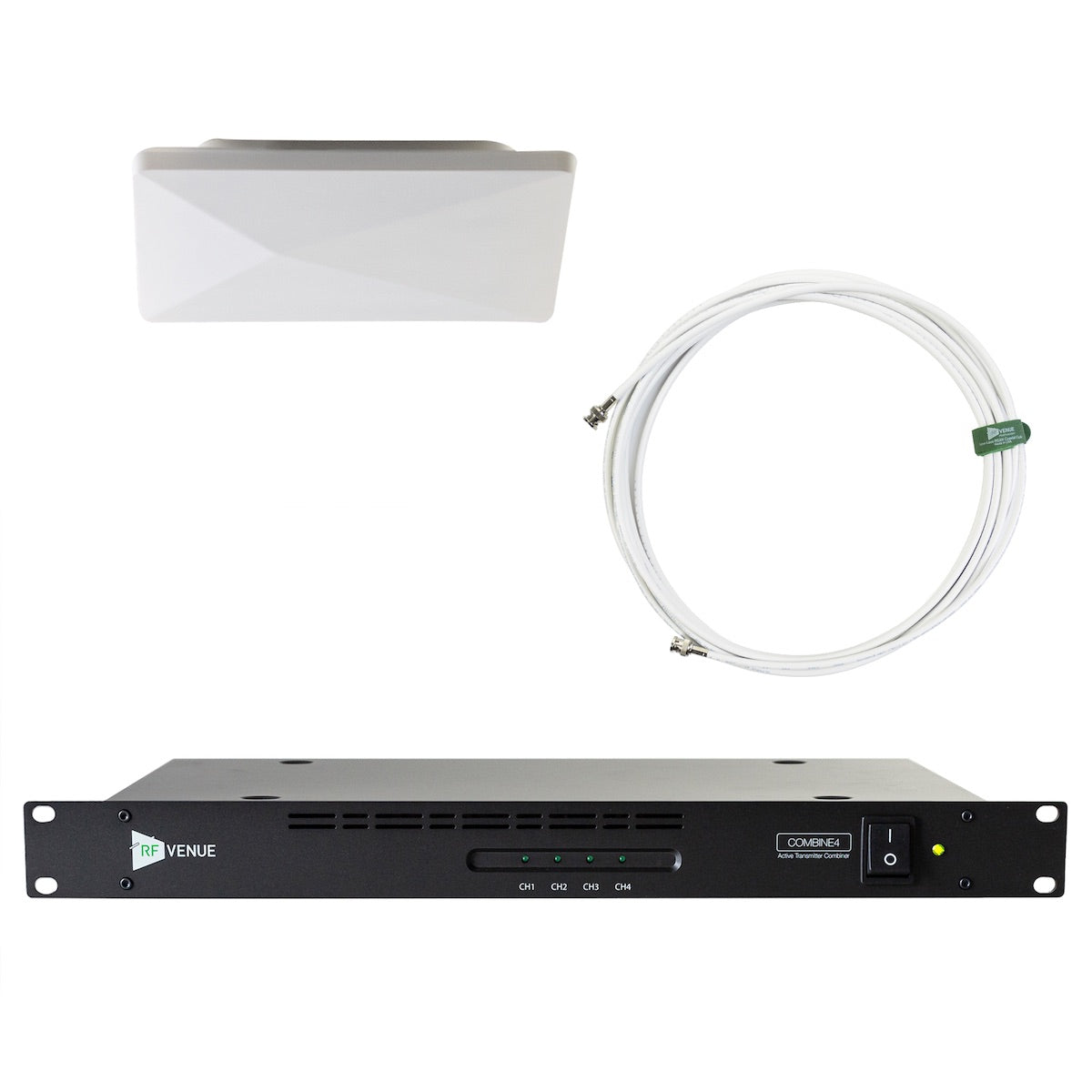 RF Venue CP Architectural Antenna and COMBINE4 Bundle for IEM Systems, white