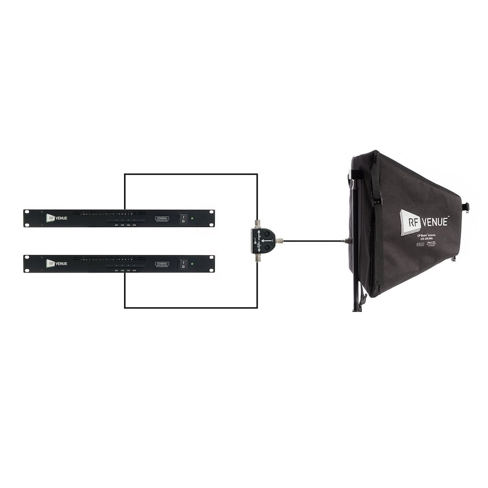 RF Venue COMBINE4 - 4-channel Transmitter Combiner, diagram