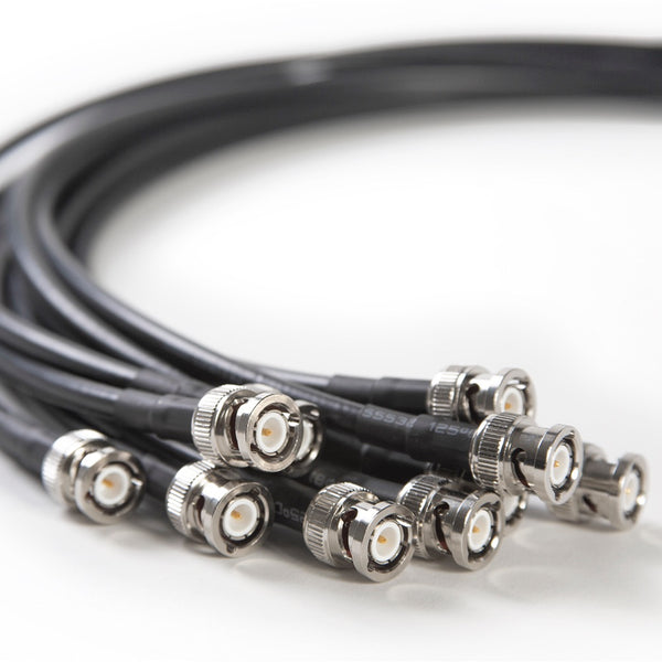 RF Venue RG8X1-10 - BNC 1-foot Coaxial Cable Interconnect Kit, 10-pack, closeup