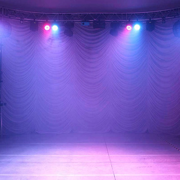 Blizzard Lighting RokBox 5 RGBAW LED Wash Light, blue lit stage