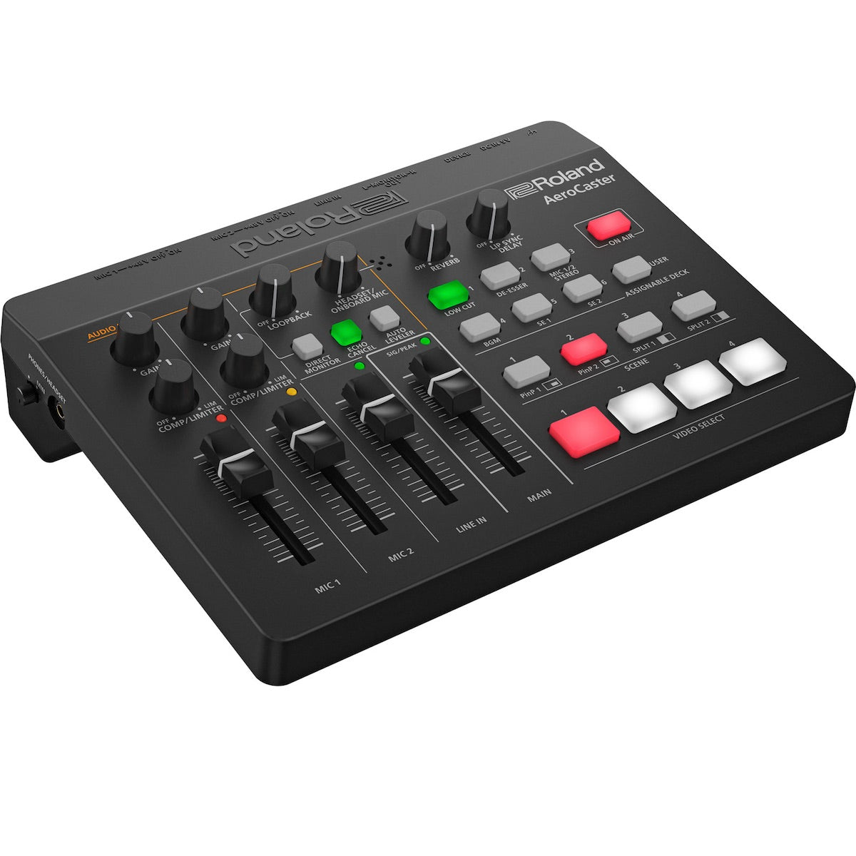 Roland VRC-01 Aerocaster ‐ Wireless AV Streaming Mixer, left angle view