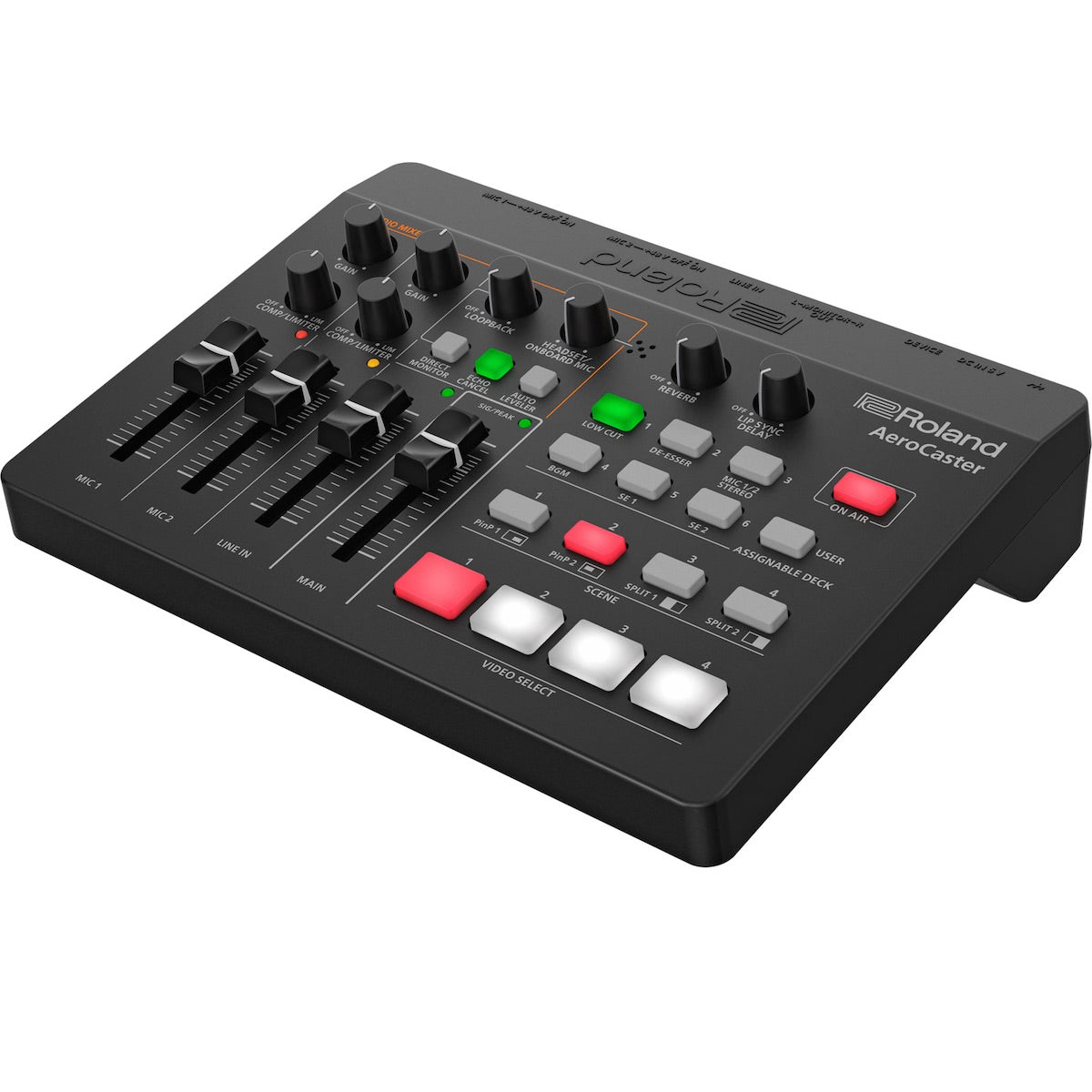 Roland VRC-01 Aerocaster ‐ Wireless AV Streaming Mixer, right angle view