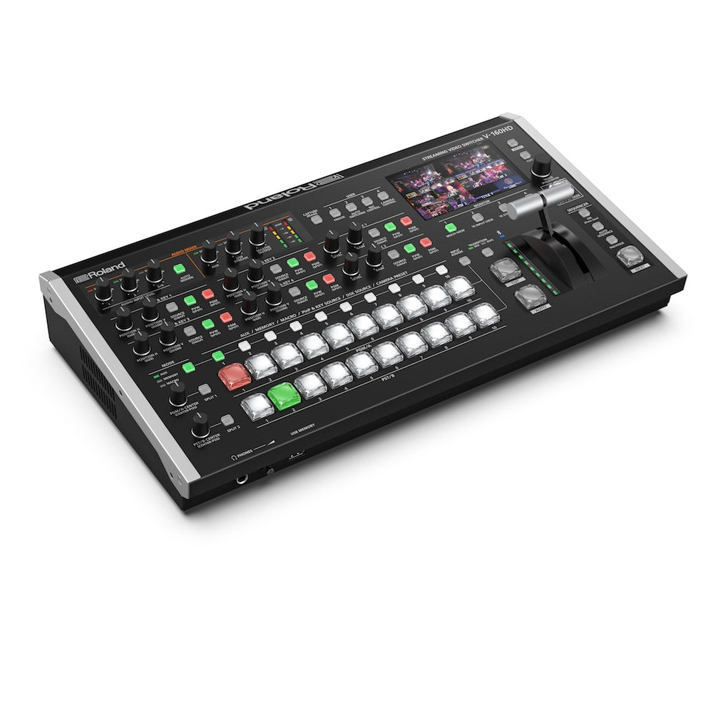 Roland V-160HD - Streaming Video Switcher, left 3/4 view
