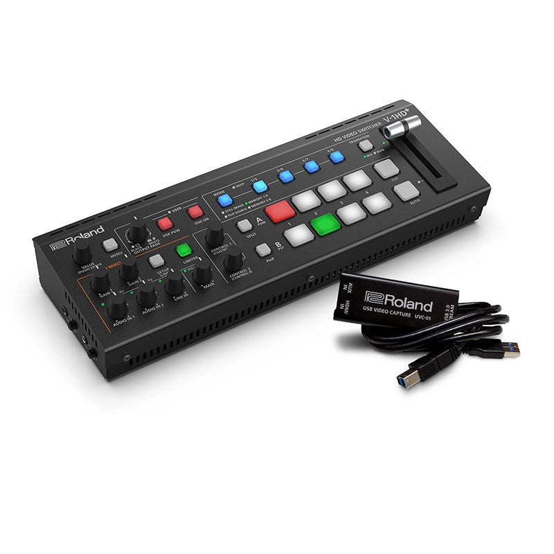 Roland V-1HD+ STR - HD Video Switcher with UVC-01 Streaming Bundle